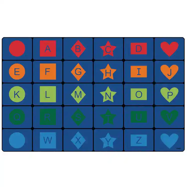 Simple Shapes Seating Classroom Rug, Rectangle 7'6" x 12'