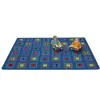 Literacy Squares Classroom Rug, Primary Colors