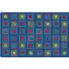 Literacy Squares Classroom Rug, Primary Colors