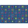 Literacy Squares Classroom Rug, Primary Colors, Rectangle 8' x 12'
