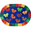 KIDSoft™ 123 ABC Butterfly Classroom Rug, Oval 3'10" x 5'5"