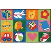 "KID$ Value Classroom Rugs™, Toddler Fun Squares, Rectangle 3' x 4'6"""