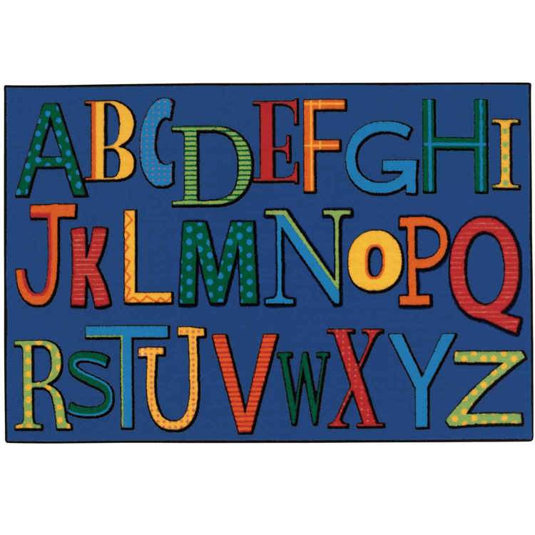 KID$ Value Classroom Rugs™, Playful Alphabet, Rectangle 3' x 4'6"