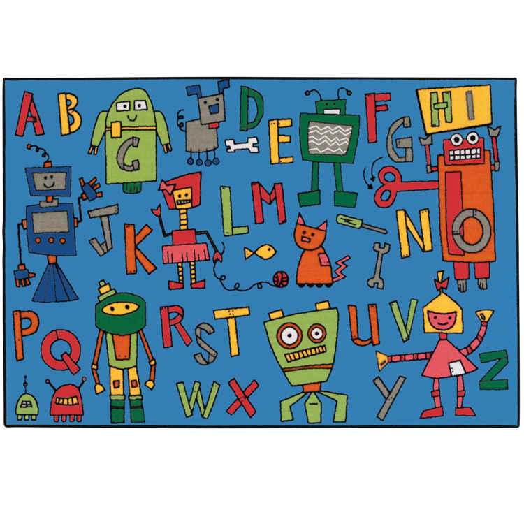 KID$ Value Classroom Rugs™, Reading Robots, Rectangle 3' x 4'6"