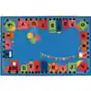 KID$ Value Classroom Rugs™, Alpha Fun Train, Rectangle 3' x 4'6"