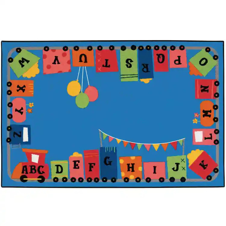 KID$ Value Classroom Rugs™, Alpha Fun Train, Rectangle 3' x 4'6"