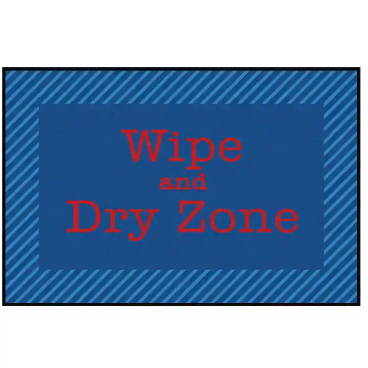 Healthy Habits Collection™ Wipe & Dry Mat,  Blue & Red
