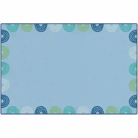 KIDSoft™ Rainbows Border Rug, Soft Colors