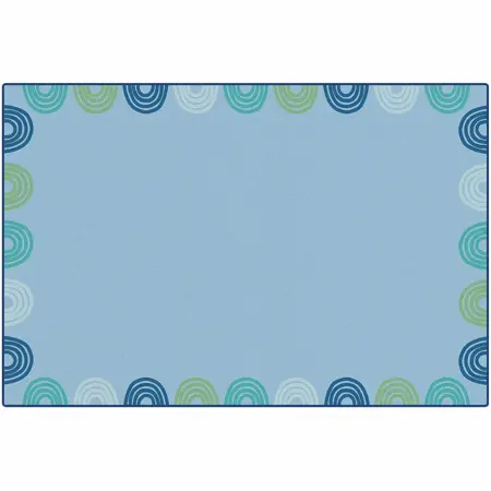 KIDSoft™ Rainbows Border Rug, Soft Colors
