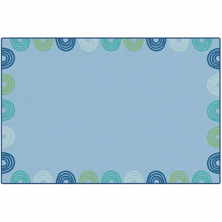 KIDSoft™ Rainbows Border Rug, Soft Colors