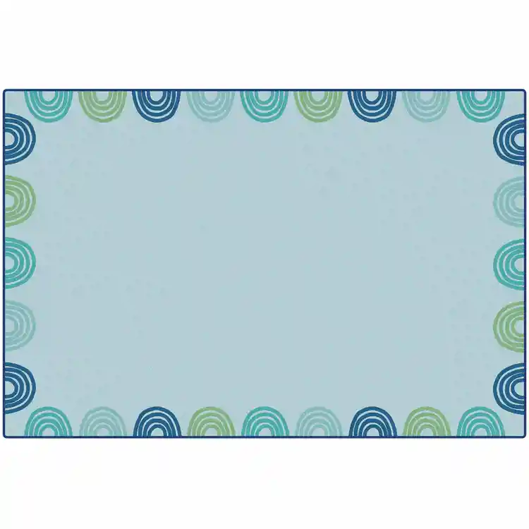 KIDSoft™ Rainbows Border Rug, Soft Colors