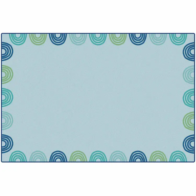 KIDSoft™ Rainbows Border Rug, Soft Colors