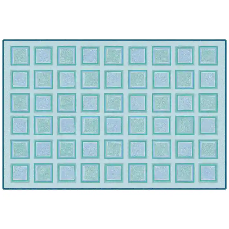 KID$ Value Classroom Rugs™, Squared, Rectangle 3' x 4' 6" Blue