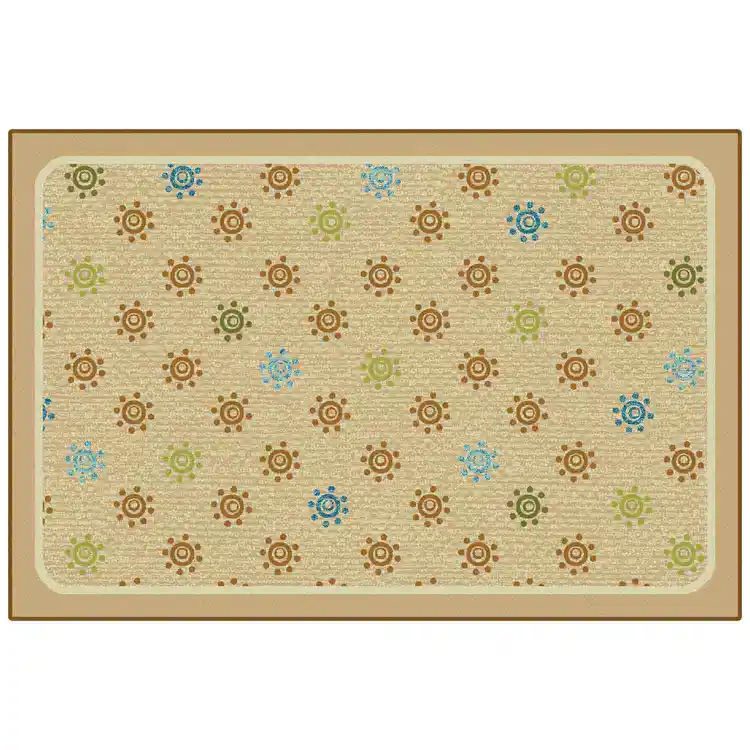 KID$ Value Classroom Rugs™, Sunshine Flowers, Rectangle 3' x 4' 6in Tan