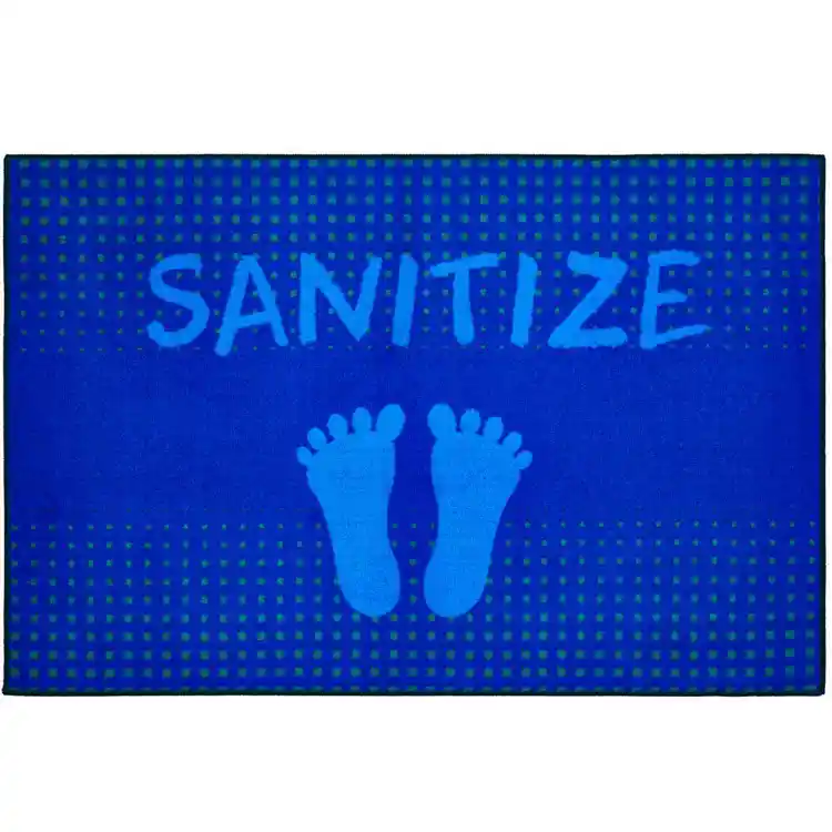 Healthy Habits Collection™ Stand to Sanitize Mat, Blue Feet