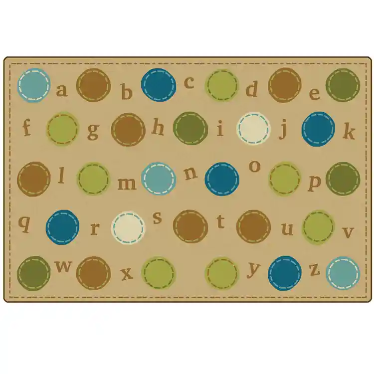 KIDSoft™ Alphabet Dots Rug, Rectangle 4' x 6'