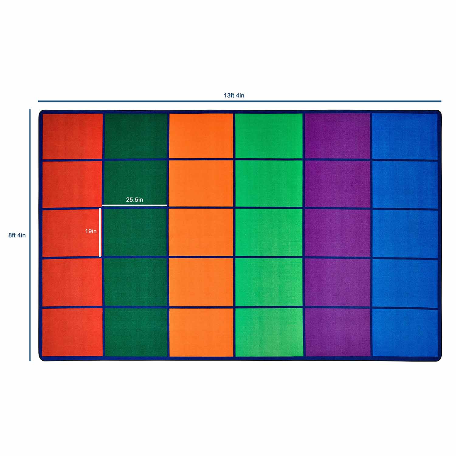 Colorful Rows Seating Classroom Rug | Becker's
