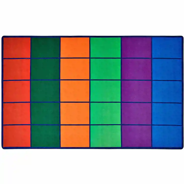 Colorful Rows Seating Classroom Rug