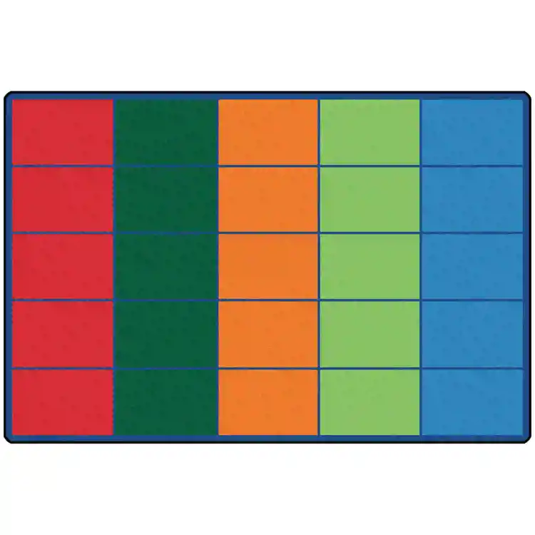 Colorful Rows Seating Classroom Rug