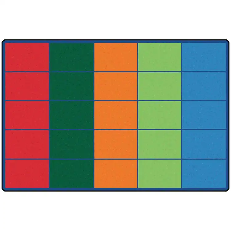 Colorful Rows Seating Classroom Rug