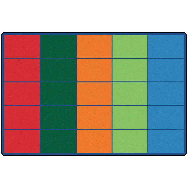 Colorful Rows Seating Classroom Rug
