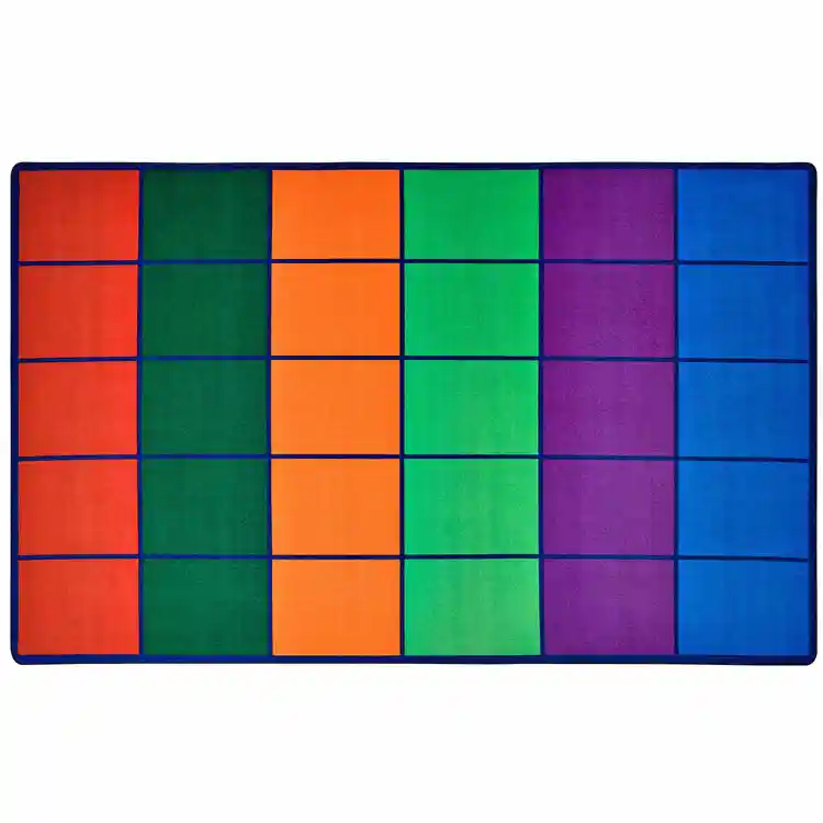 Colorful Rows Seating Classroom Rug