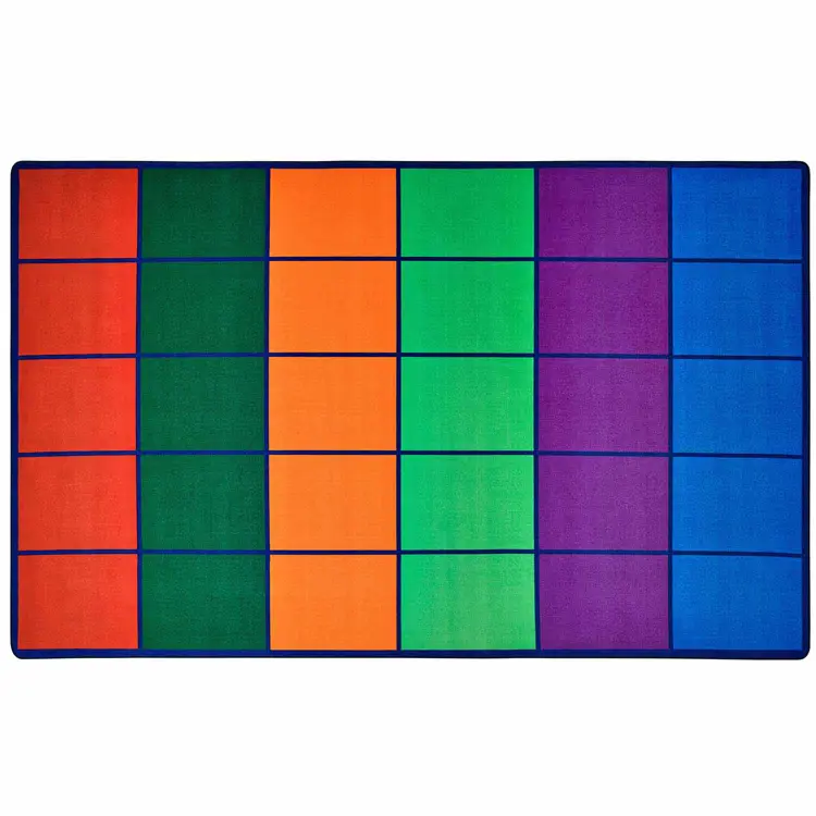 Colorful Rows Seating Classroom Rug