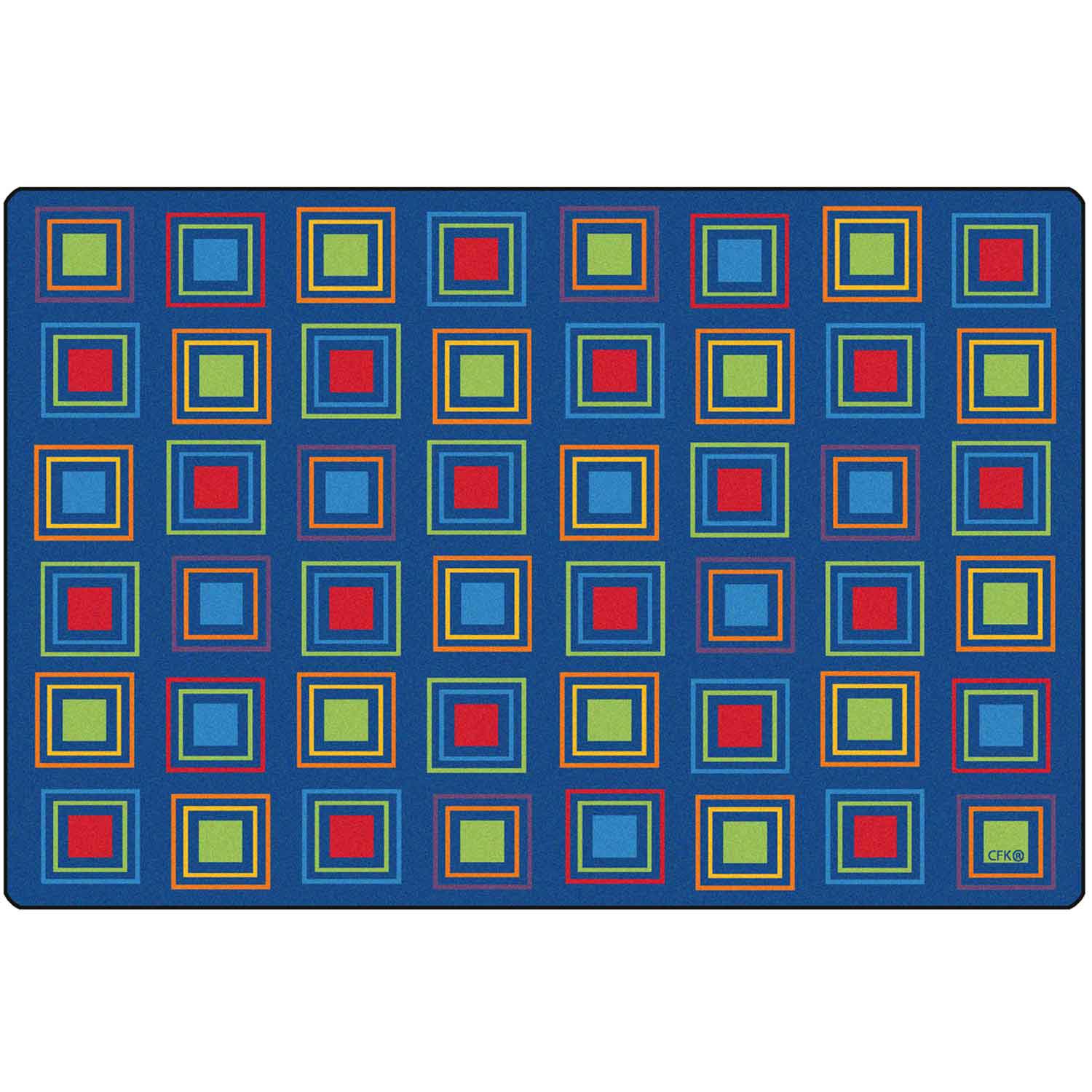 Primary Squares Seating Rug, Rectangle 8' x 12'