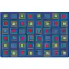Primary Squares Seating Rug, Rectangle 8' x 12'