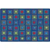 Primary Squares Seating Rug, Rectangle 8' x 12'