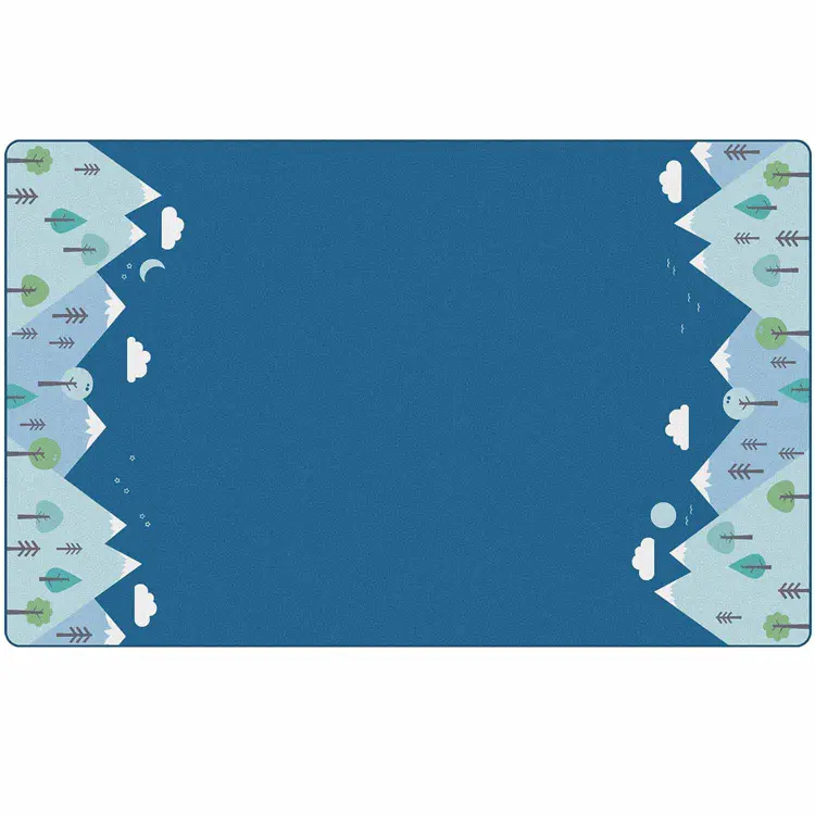 KIDSoft™ Tranquil Mountain Rug, Blue 4' x 6' Rectangle