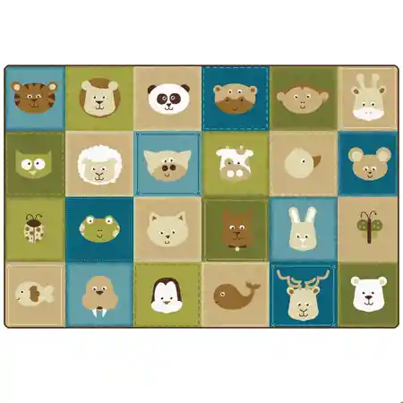 KIDSoft™ Animal Patchwork Rug, Nature Colors