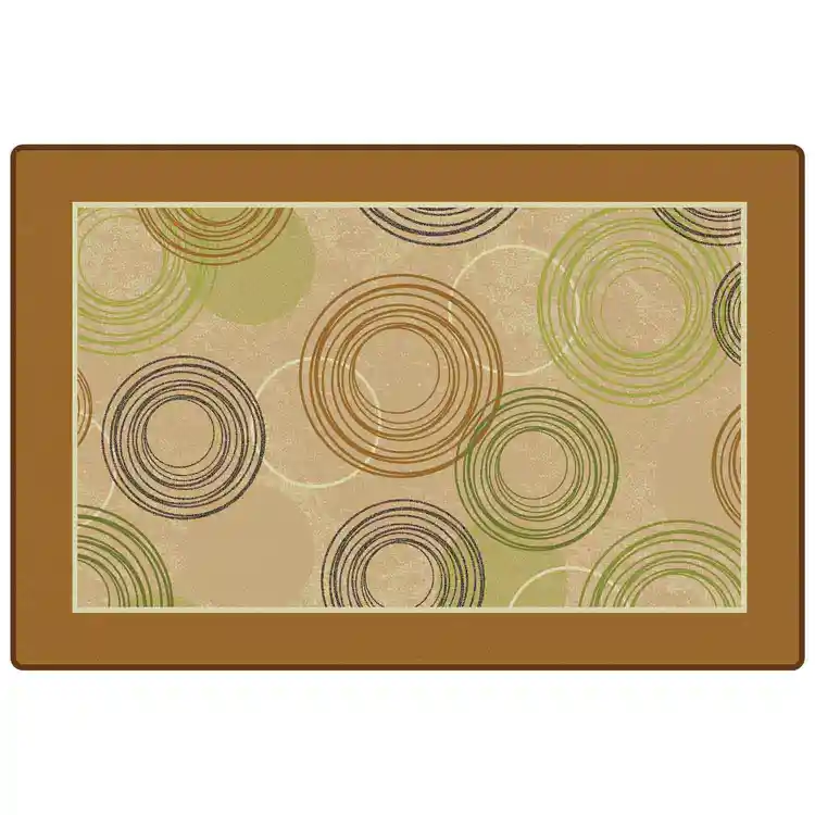 KIDSoft™ Raindrop Ripples Classroom Rug, Rectangle 4' x 6' Brown