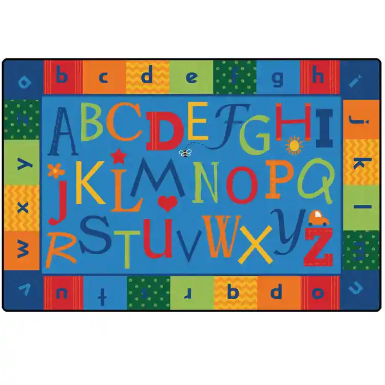 KIDSoft™ Alphabet Around Literacy Rug, Rectangle 4' x 6'
