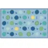 KIDSoft™ Alphabet Dots Rug, Contemporary Colors Rectangle 4' x 6'