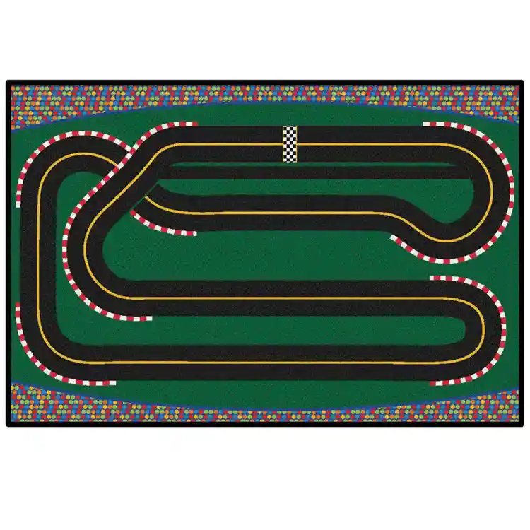 KID$ Value Classroom Rugs™, Super Speedway Racetrack, Rectangle 4' x 6'