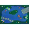 KID$ Value Classroom Rugs™, Tranquil Pond, Rectangle 4' x 6' Blue
