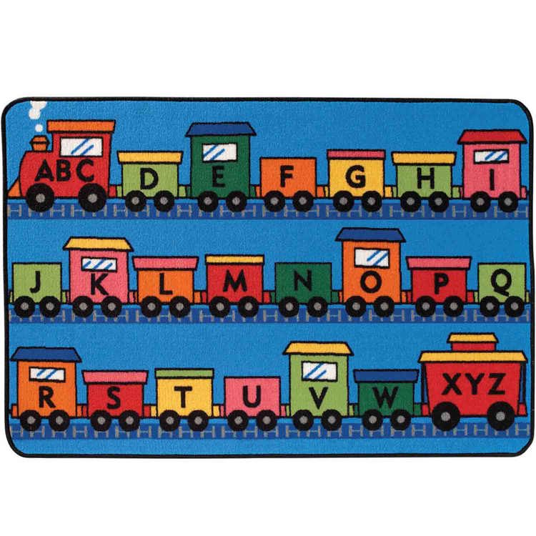 KID$ Value Classroom Rugs™, Alphabet Train, Rectangle 4' x 6'