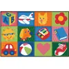 KID$ Value Classroom Rugs™, Toddler Fun Squares, Rectangle 4' x 6'