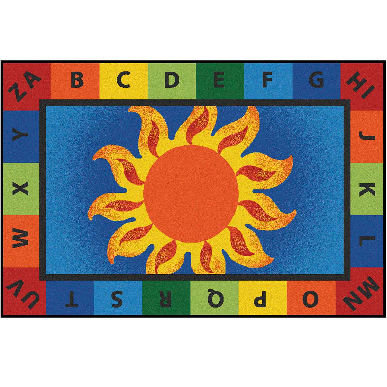 KID$ Value Classroom Rugs™, Alphabet Sunny Day, Rectangle 4' x 6'