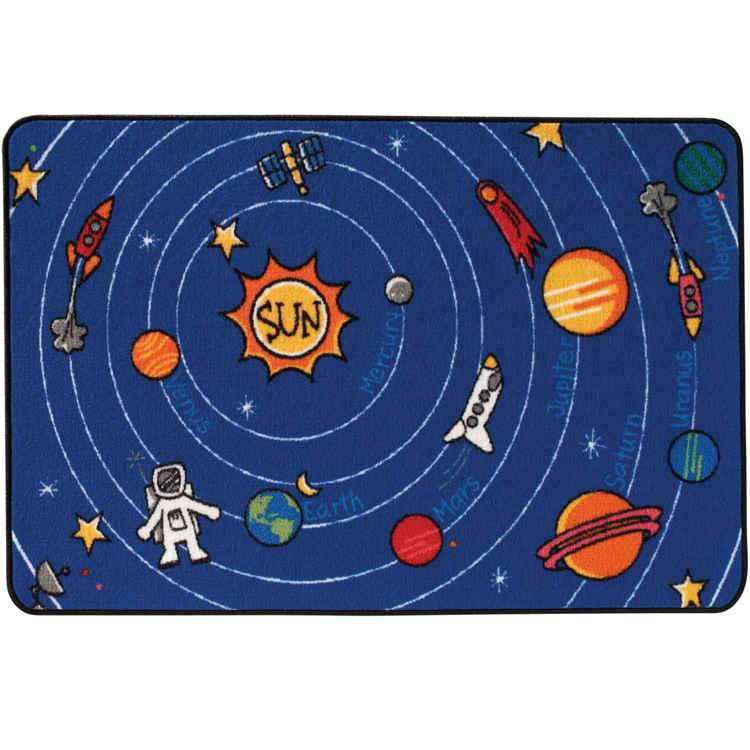 KID$ Value Classroom Rugs™, Space Out, Rectangle 4' x 6'