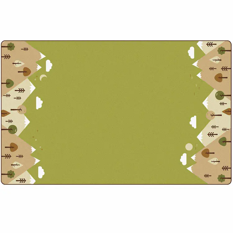 KIDSoft™ Tranquil Mountain Rug, Green 4' x 6' Rectangle