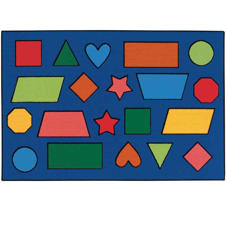 KID$ Value Classroom Rugs™, Color Shapes, Rectangle 4' x 6'