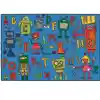 KID$ Value Classroom Rugs™, Reading Robots, Rectangle 4' x 6'