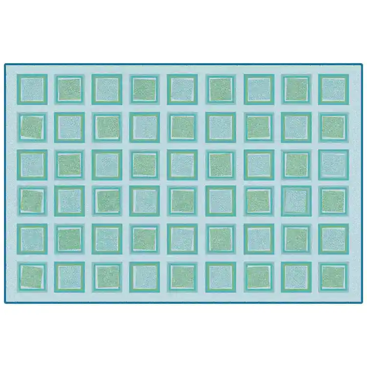 KID$ Value Classroom Rugs™, Squared, Rectangle 4' x 6' Green