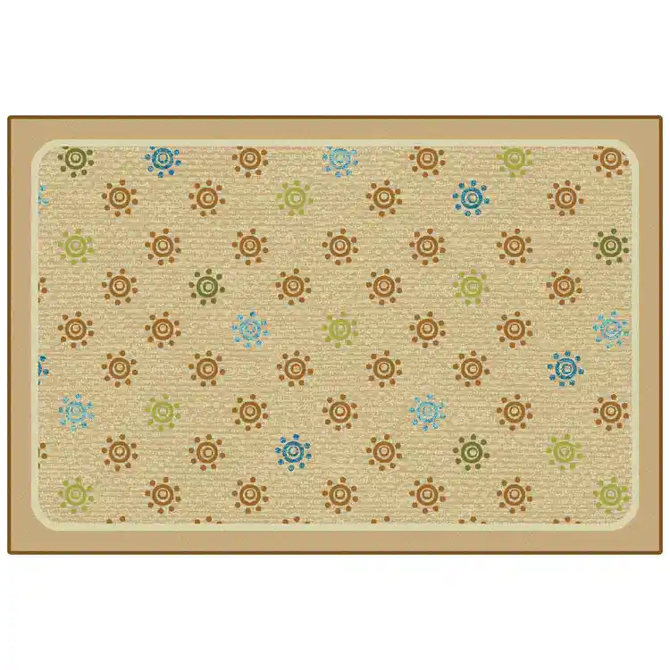 KID$ Value Classroom Rugs™, Sunshine Flowers, Rectangle 4' x 6' Tan