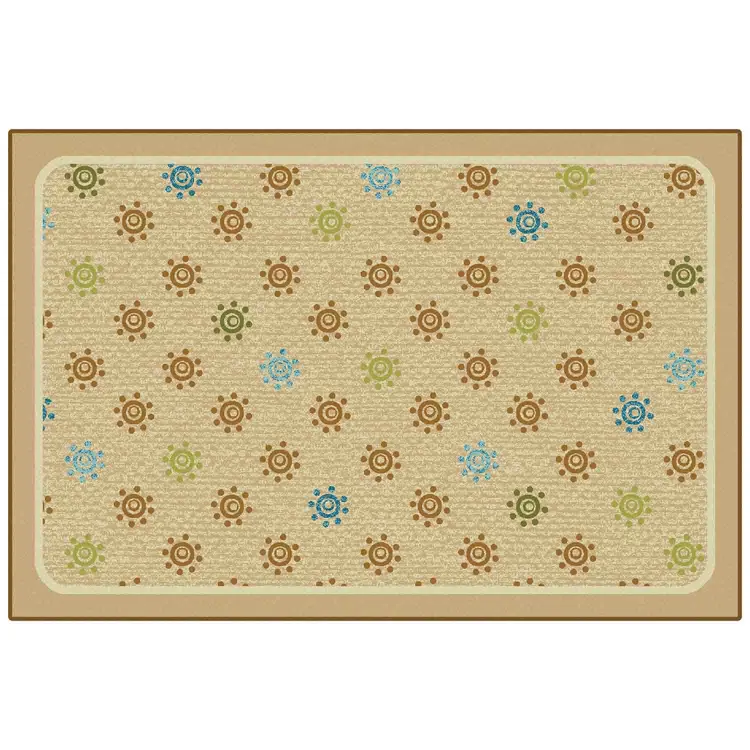KID$ Value Classroom Rugs™, Sunshine Flowers, Rectangle 4' x 6' Tan