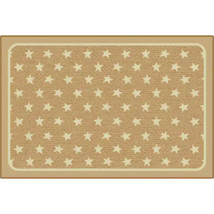KID$ Value Classroom Rugs™, Super Stars, Rectangle 4' x 6' Brown