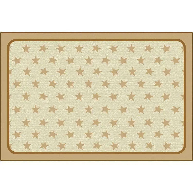 KID$ Value Classroom Rugs™, Super Stars, Rectangle 4' x 6' Tan