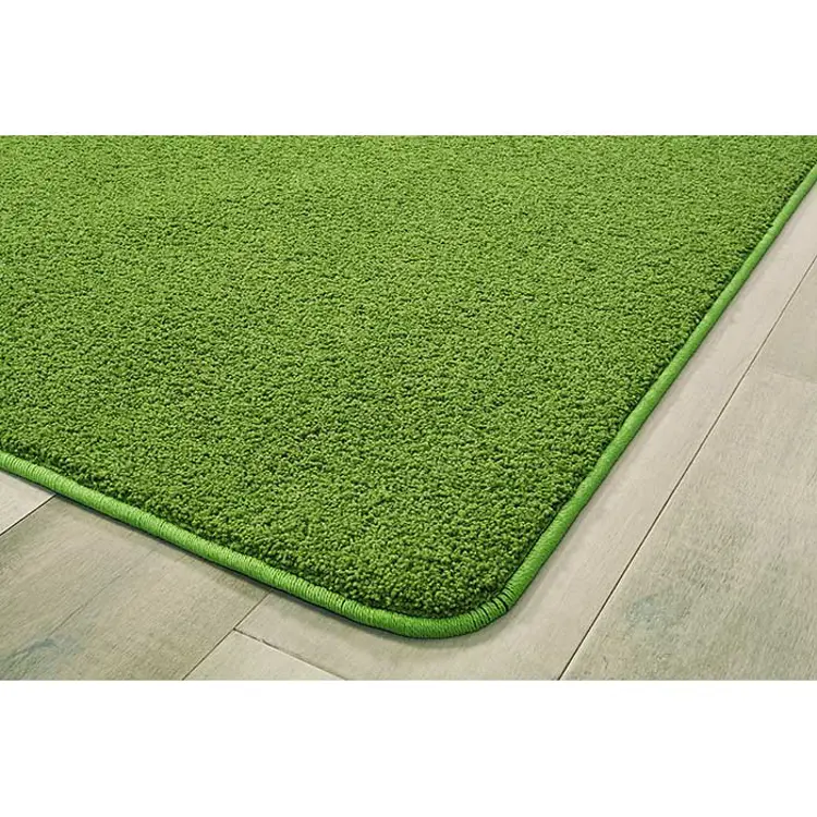 Kidply® Soft Solids Classroom Carpet Collection, Grass Green, Rectangle 6' x 9'